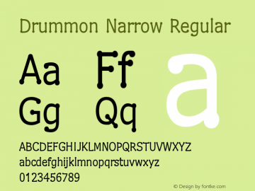 Drummon Narrow Regular 1.03 Font Sample