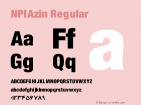 NPIAzin Regular Version 2.012 Font Sample