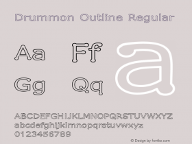 Drummon Outline Regular 1.03 Font Sample