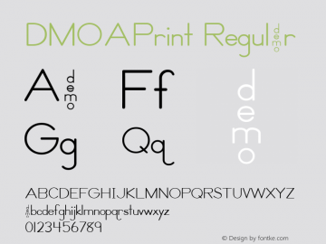 DMOAPrint Regular Macromedia Fontographer 4.1.3 1/21/00 Font Sample