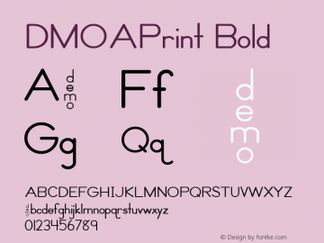 DMOAPrint Bold Macromedia Fontographer 4.1.3 1/21/00图片样张