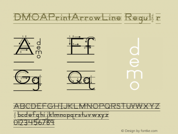 DMOAPrintArrowLine Regular Macromedia Fontographer 4.1.3 1/21/00图片样张