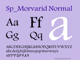 Sp_Morvarid Normal Macromedia Fontographer 4.1 17/11/99 Font Sample