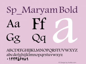 Sp_Maryam Bold Macromedia Fontographer 4.1 17/11/99 Font Sample