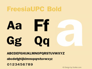 FreesiaUPC Bold Version 2.1 - June 1991 Font Sample