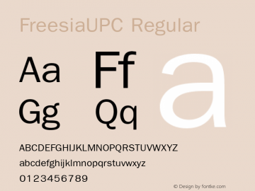FreesiaUPC Regular Version 2.1 - June 1991 Font Sample