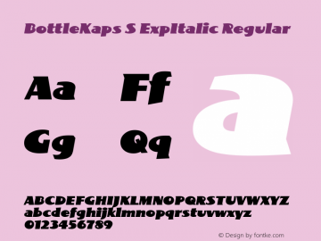 BottleKaps S ExpItalic Regular Altsys Fontographer 4.1 10.3.1995 Font Sample