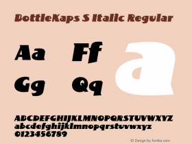 BottleKaps S Italic Regular Altsys Fontographer 4.1 10.3.1995 Font Sample