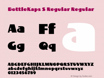 BottleKaps S Regular Regular Altsys Fontographer 4.1 10.3.1995 Font Sample