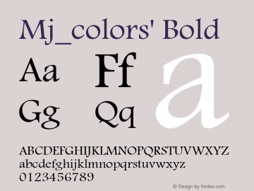 Mj_colors' Bold Version 2.00 Font Sample