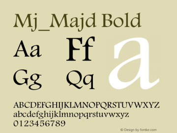 Mj_Majd Bold Version 2.00 Font Sample