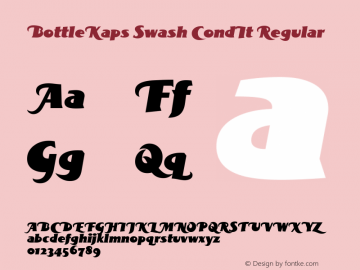 BottleKaps Swash CondIt Regular Altsys Fontographer 4.1 10.3.1995 Font Sample