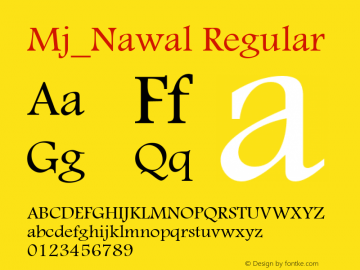 Mj_Nawal Regular Version 2.00 Font Sample