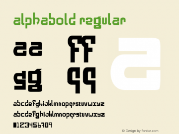alphabold Regular Macromedia Fontographer 4.1 2/14/98 Font Sample