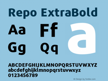 Repo ExtraBold Version 001.000 Font Sample