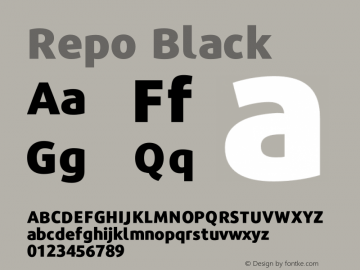 Repo Black Version 001.000 Font Sample