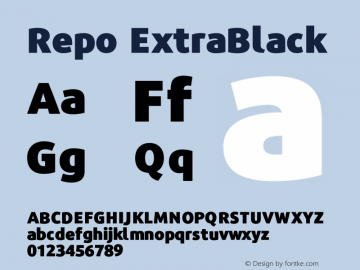 Repo ExtraBlack Version 001.000 Font Sample