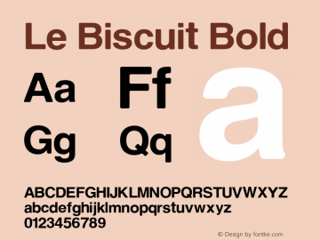 Le Biscuit Bold Version 1.000 Font Sample