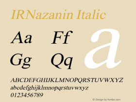 IRNazanin Italic Version 1.000图片样张