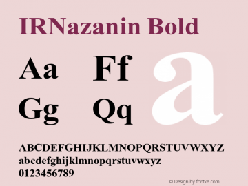 IRNazanin Bold Version 1.000 Font Sample