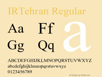 IRTehran Regular Version 1.001 Font Sample