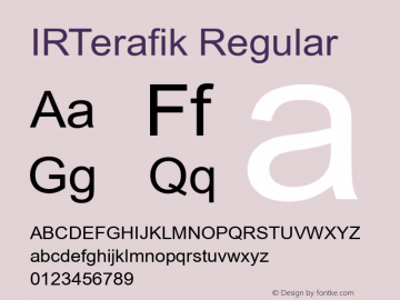 IRTerafik Regular Version 1.000 Font Sample
