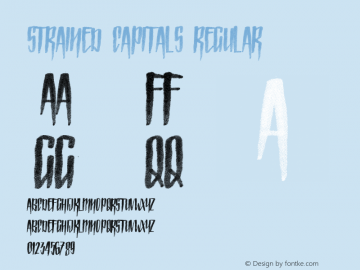 Strained Capitals Regular Version 1.00 Strained Typeface (Capitals) © The Branded Quotes 2016 All Rights Reserved. Font Sample