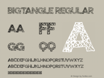 BigTangle Regular Version 1.00 March 23, 2016, initial release Font Sample