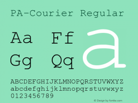 PA-Courier Regular Version 2.01 Font Sample