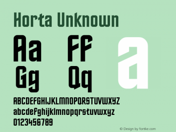 Horta Unknown Version 0.1 Font Sample