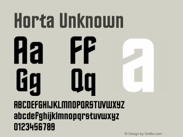 Horta Unknown Version 0.3 Font Sample
