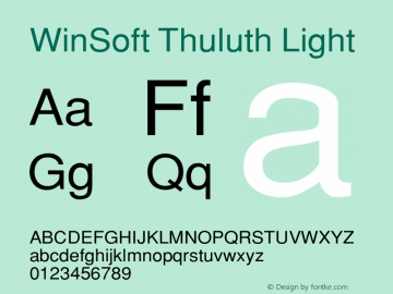 WinSoft Thuluth Light Altsys Fontographer 4.0.3 10/2/2000 Font Sample