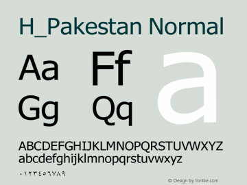 H_Pakestan Normal Windows Hezare Font Sample