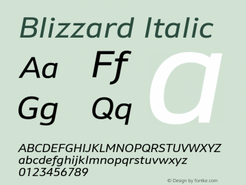 Blizzard Italic Version 3.00图片样张