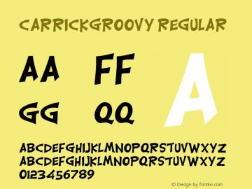 CarrickGroovy Regular Altsys Fontographer 4.0.2 11/8/93 Font Sample