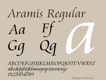 Aramis Regular Version 1.03 Font Sample