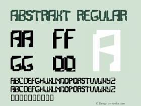 Abstrakt Regular Macromedia Fontographer 4.1.2 11/3/98图片样张