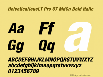 HelveticaNeueLT Pro 67 MdCn Bold Italic Version 1.000;PS 001.000;Core 1.0.38 Font Sample