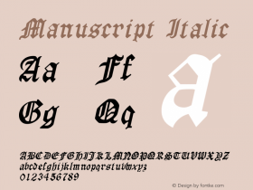 Manuscript Italic 1.0/1995: 2.0/2001图片样张