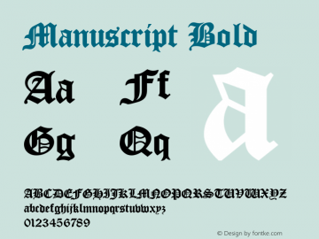 Manuscript Bold Rev. 003.000 Font Sample