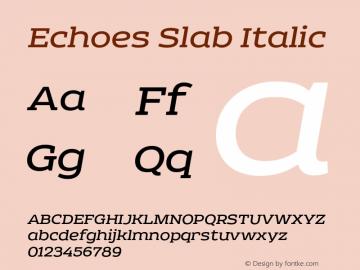 Echoes Slab Italic 001.000; Satellite (vk.com/shriftology) Font Sample