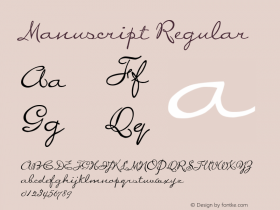 Manuscript Regular Version 001.000 Font Sample