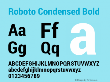 Roboto Condensed Bold Version 1.100141; 2013 Font Sample