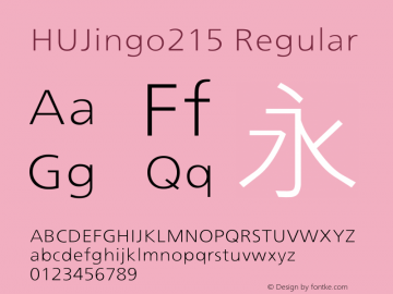 HUJingo215 Regular Version 1.00 Font Sample