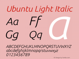 Ubuntu Light Italic Version 0.80图片样张