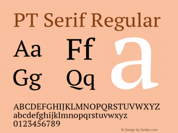 PT Serif Regular Version 1.000W OFL图片样张