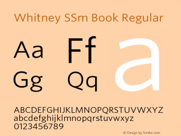 Whitney SSm Book Regular Version 1.200 Pro (Latin-X, Cyrillic-X) Font Sample