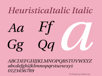 HeuristicaItalic Italic Version 1.0.1图片样张