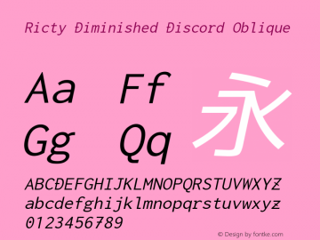 Ricty Diminished Discord Oblique Version 3.2.4图片样张