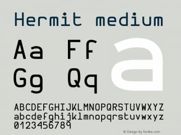 Hermit medium Version 1.21 Font Sample